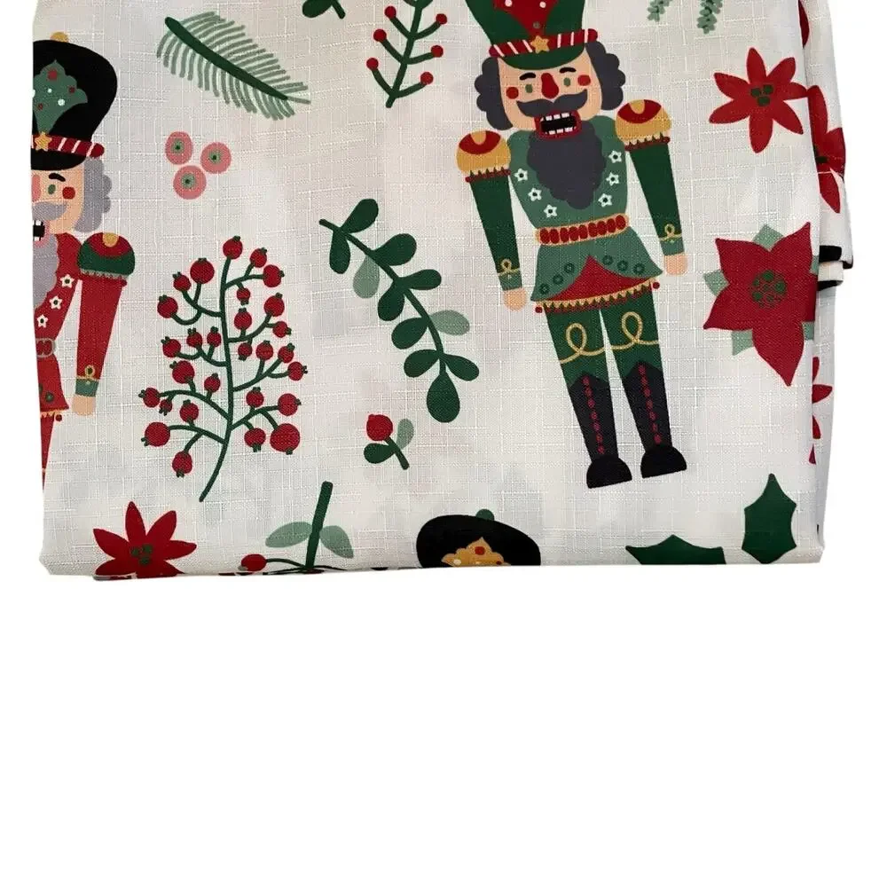 Christmas NUTCRACKER Fabric Shower Curtain Holiday 70x72 Festive Holiday NEW